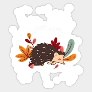 hedgehog pile of leaves Sticker